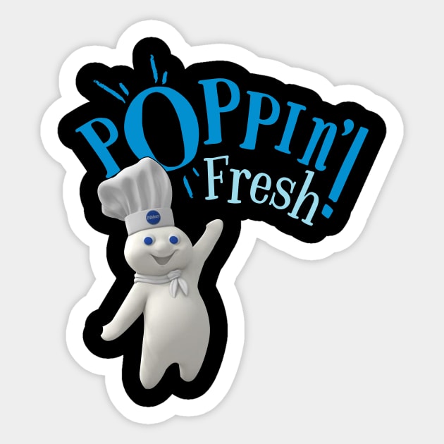 Tee Luv Men's Poppin' Fresh Pillsbury Doughboy Sticker by tinastore